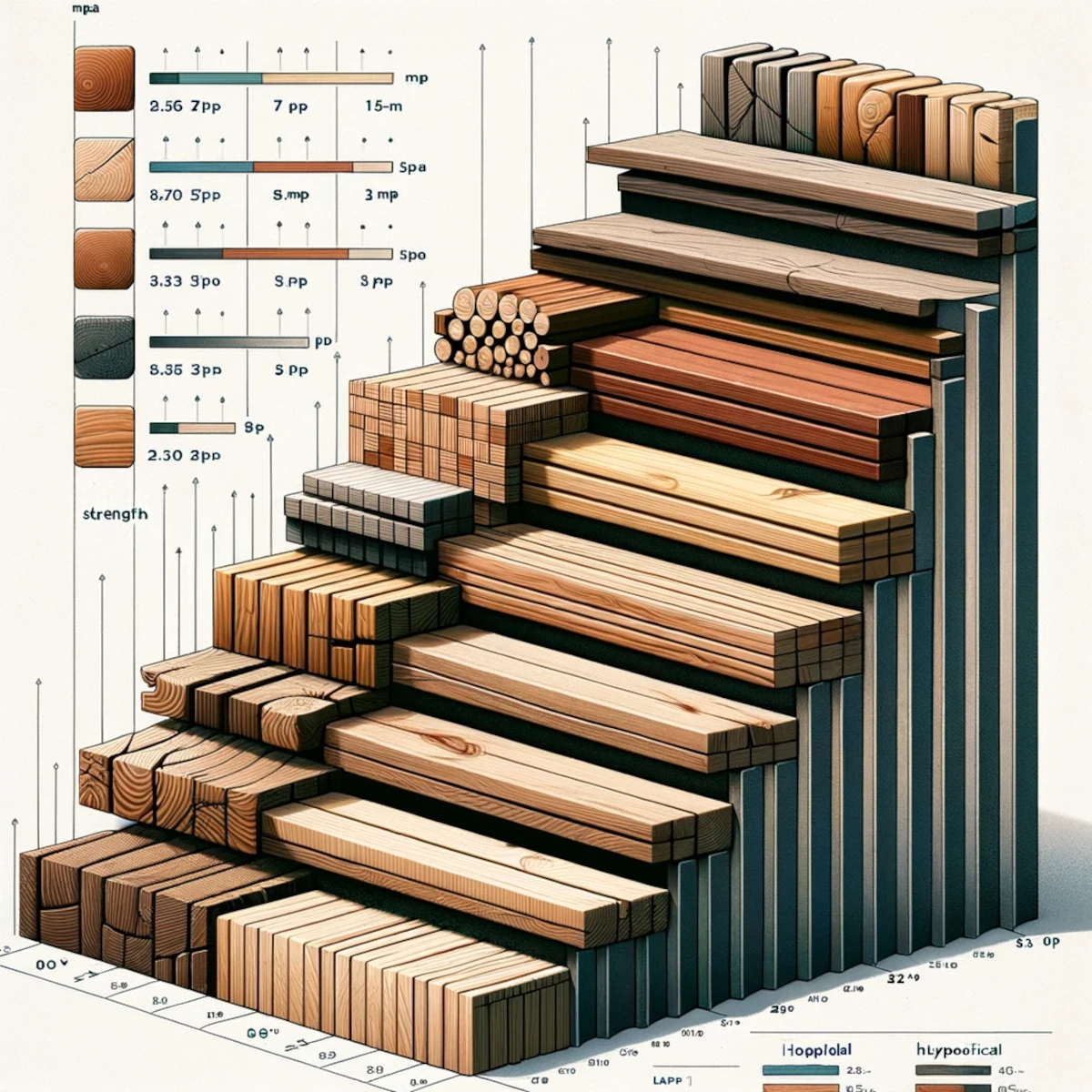 Zależność między rodzajem drewna używanego na stopnice schodowe a ich wytrzymałością
